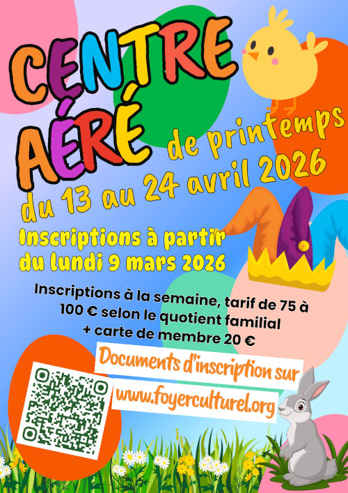 Centre aéré à sarreguemines du 13 au 24 avril 2026