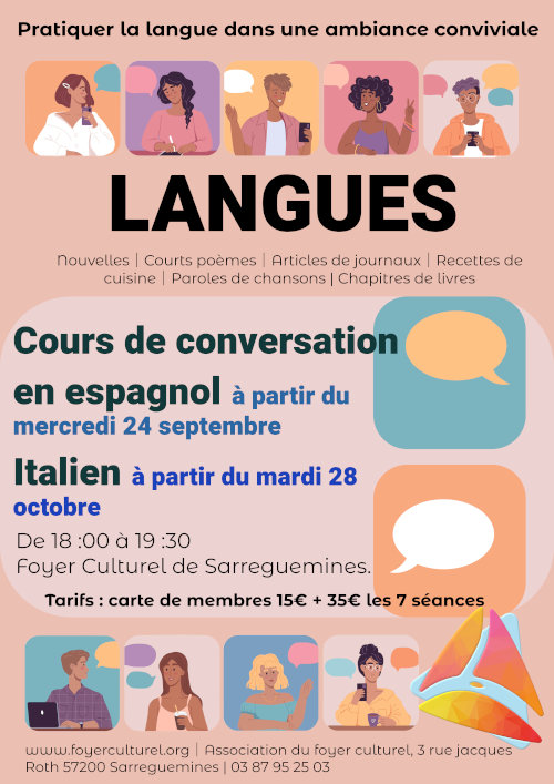Cours de conversations en Espagnol ou Italien 