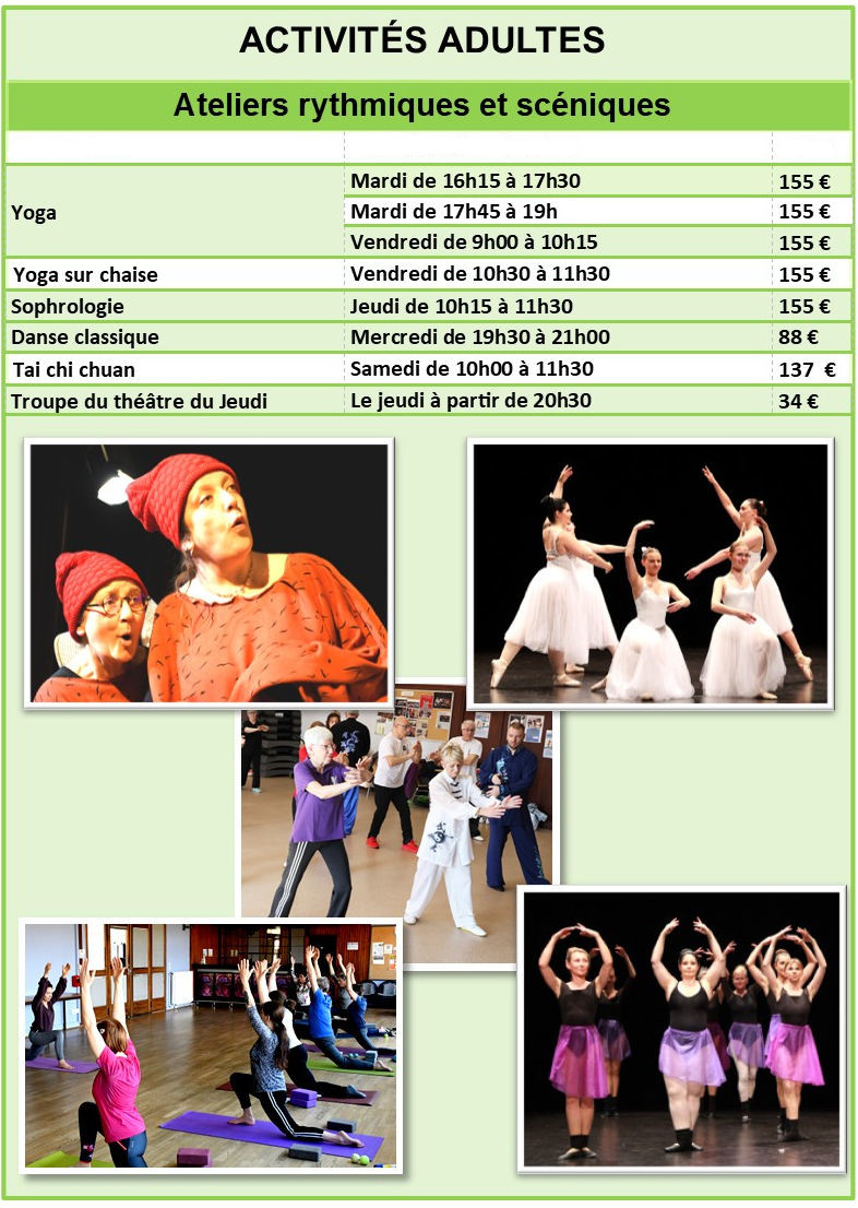 Activités rythmiques et scéniques adultes Activités rythmiques et scéniques adultes