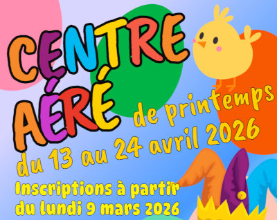 Centre a&eacute;r&eacute; du 13 au 24 avril 2026
