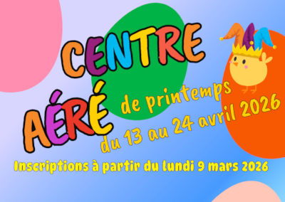 Centre a&eacute;r&eacute; du 13 au 24 avril 2026
